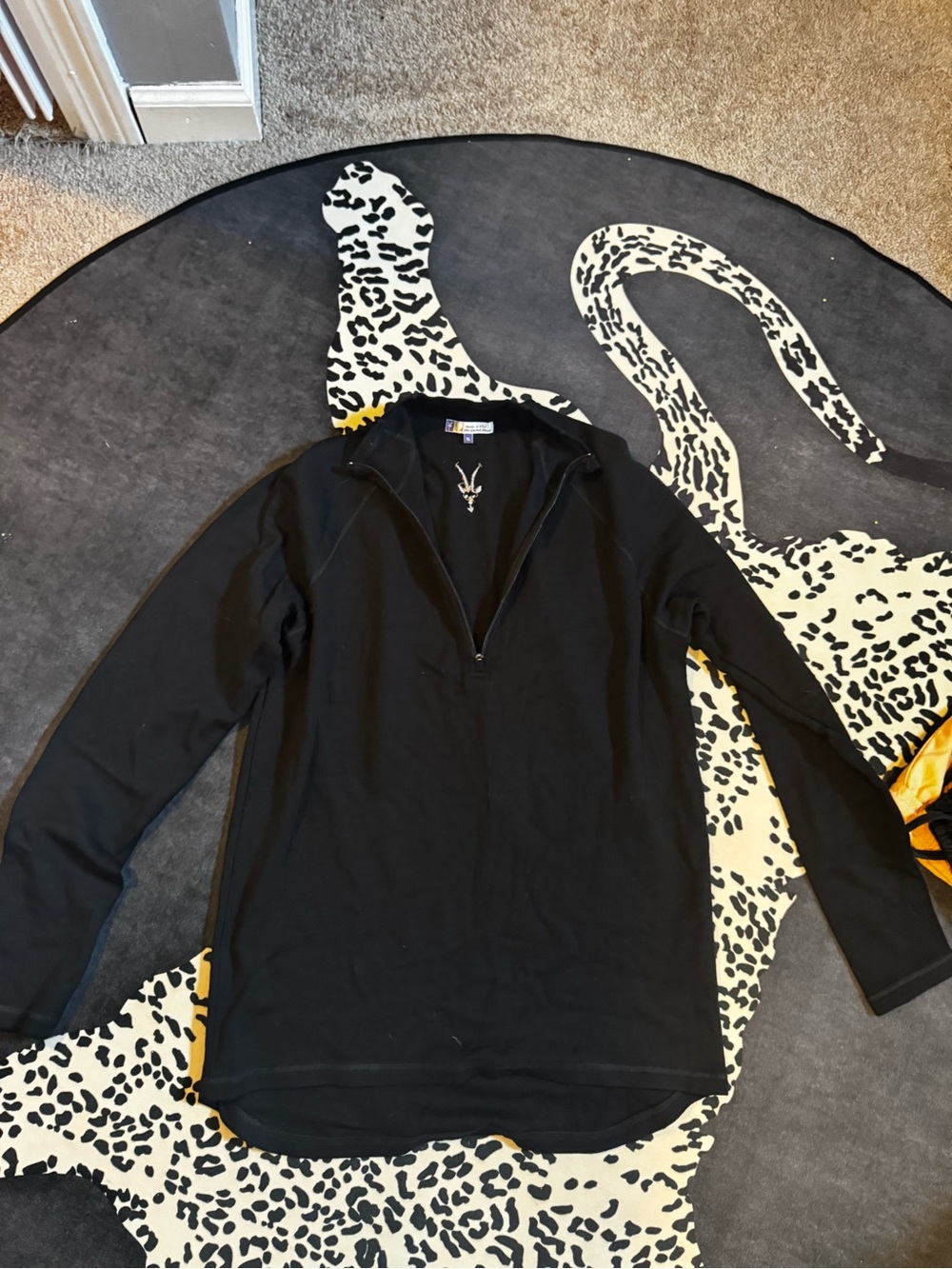 Ibex made in USA 100%merino Black Quarter-Zip Pullover